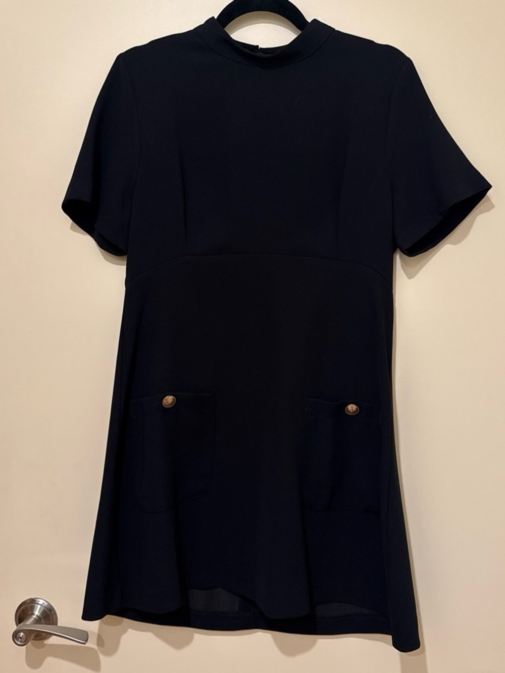 Classic Short Sleeve Black Shift Dress